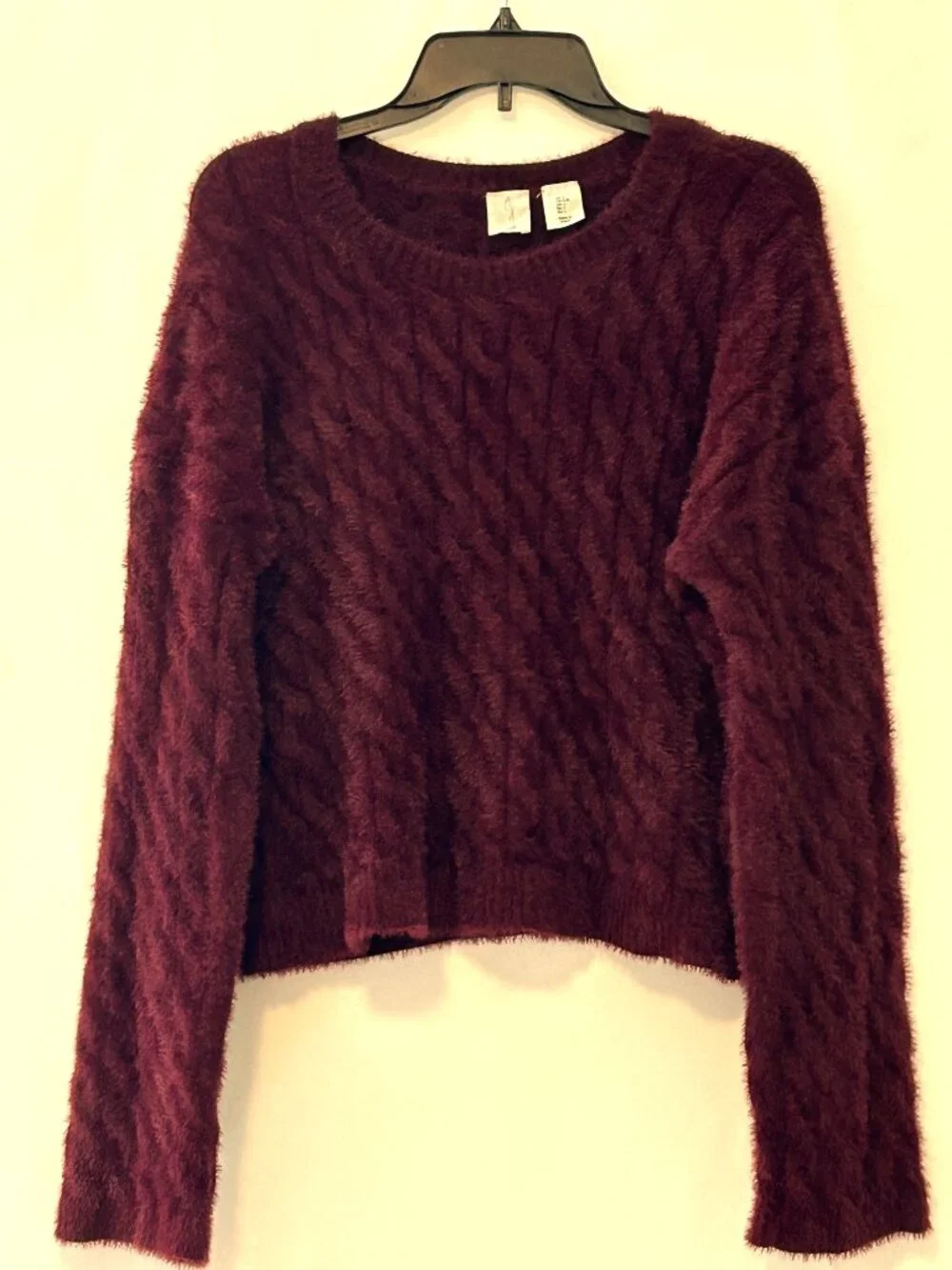 Joie burgundy fuzzy sweater, size L